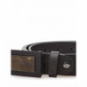 Cintura in pelle nera con fibbia logata - 115 CM / 46 INCHES