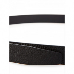 Cintura in pelle nera con fibbia logata - 115 CM / 46 INCHES