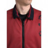 Giacca bomber poliestere leopardato rosso cerniera intera - IT52 - XL