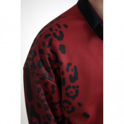 Giacca bomber poliestere leopardato rosso cerniera intera - IT50 - L