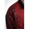 Giacca bomber poliestere leopardato rosso cerniera intera - IT50 - L