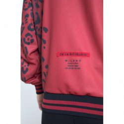 Giacca bomber poliestere leopardato rosso cerniera intera - IT50 - L