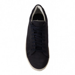 Scarpe da ginnastica stringate traforate pelle scamosciata nera - E