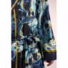Indumenti da notte con cintura in seta blu marmorizzata - IT50 - L