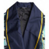 Indumenti da notte con cintura in seta blu marmorizzata - IT50 - L
