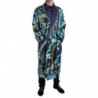 Indumenti da notte con cintura in seta blu marmorizzata - IT50 - L