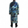 Indumenti da notte con cintura in seta blu marmorizzata - IT50 - L