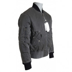 Giacca bomber grigia con maniche e tasca con cerniera - IT48 - M