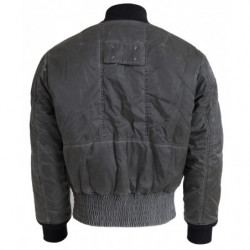 Giacca bomber grigia con maniche e tasca con cerniera - IT48 - M
