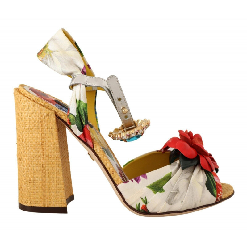 Scarpe di seta con sandali Keira in cristallo multicolor - EU38/US7.5