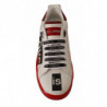 Scarpe sneakers pelle stampa Portofino Love bianche rosse - EU36/US5.5