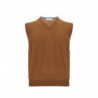 Gilet con scollo a V in lana marrone - IT50 - M-L