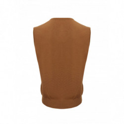 Gilet con scollo a V in lana marrone - IT50 - M-L