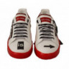 Scarpe sneakers pelle stampa Portofino Love bianche rosse - EU36/US5.5