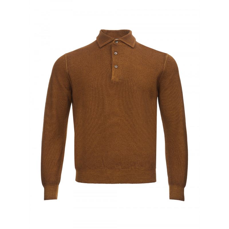 Polo a maniche lunghe in lana marrone - IT50 - M-L