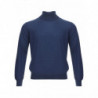 Maglione dolcevita in cashmere e seta blu - IT50 - M-L