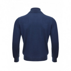 Maglione dolcevita in cashmere e seta blu - IT50 - M-L