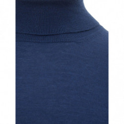 Maglione dolcevita in cashmere e seta blu - IT50 - M-L