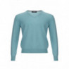Maglione scollo a V in cashmere azzurro - IT50 - M-L