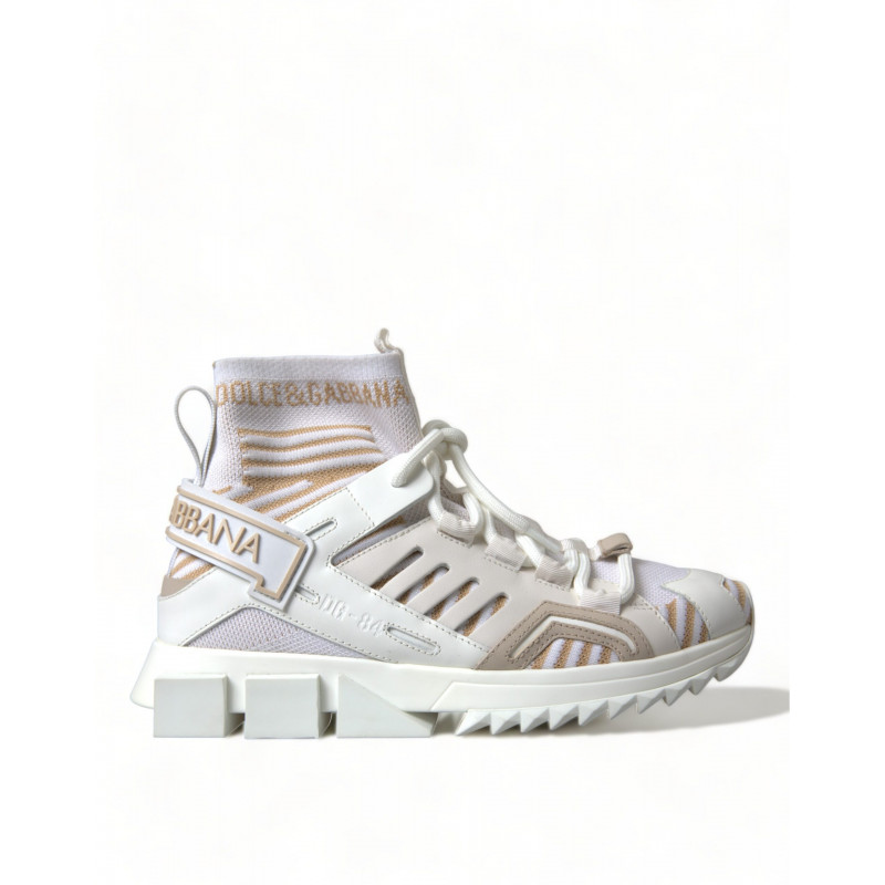 Scarpe da ginnastica bianche con calzini Sorrento beige - EU37/US6.5