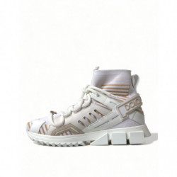 Scarpe da ginnastica bianche con calzini Sorrento beige - EU37/US6.5