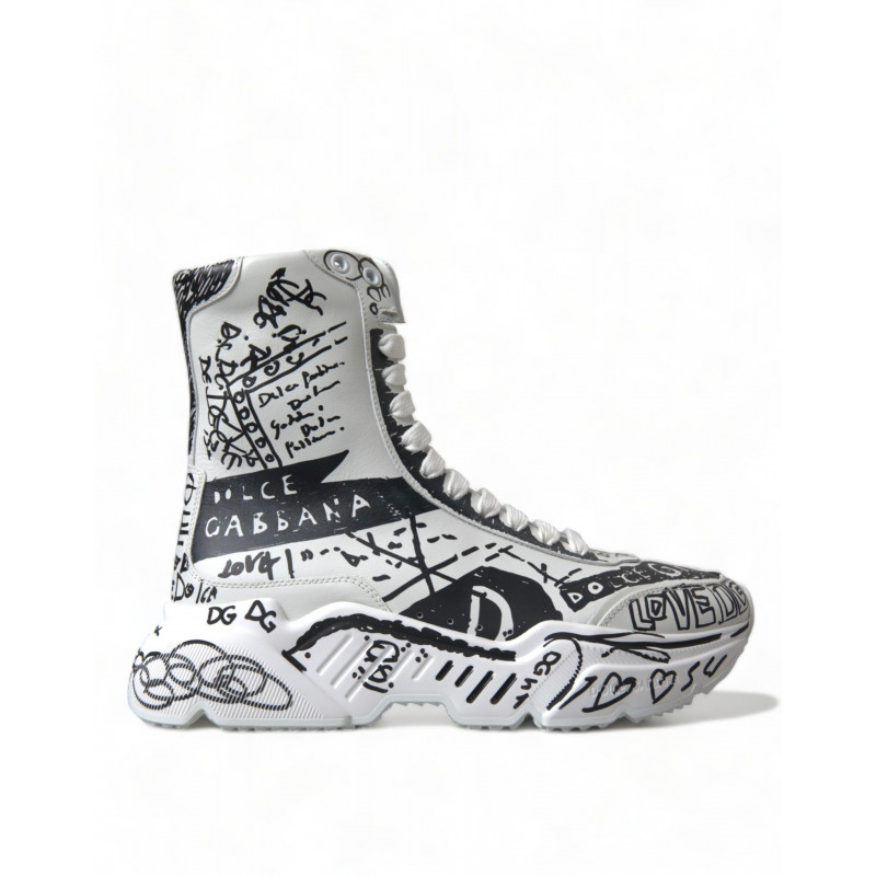 Scarpe da ginnastica Daymaster Graffiti bianche e nere - EU40/US9.5