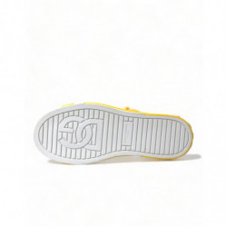 Scarpe da ginnastica alte in pelle bianca gialla - EU39.5/US9
