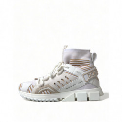 Scarpe da ginnastica bianche con calzini Sorrento beige - EU38.5/US8