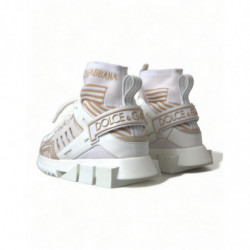 Scarpe da ginnastica bianche con calzini Sorrento beige - EU38.5/US8