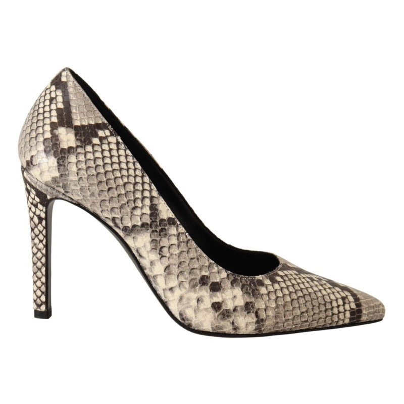 Scarpe décolleté tacco spillo pelle serpente grigia - EU37/US6.5