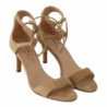 Scarpe décolleté cinturino alla caviglia pelle scamosciata beige -