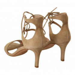 Scarpe décolleté cinturino alla caviglia pelle scamosciata beige -