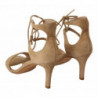 Scarpe décolleté cinturino alla caviglia pelle scamosciata beige -