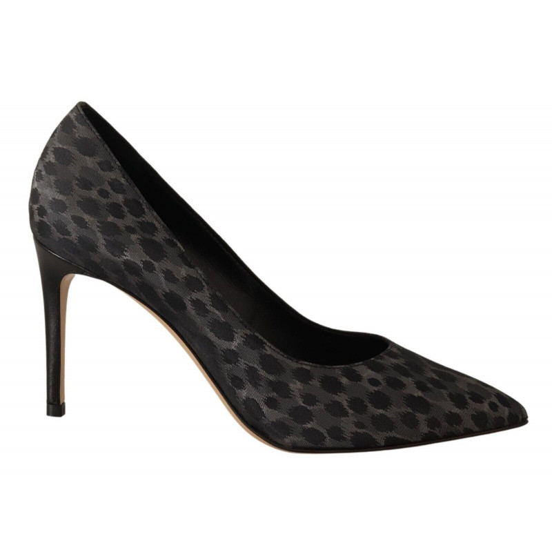 Scarpe décolleté tacco spillo pelle leopardata nera - EU39/US8.5