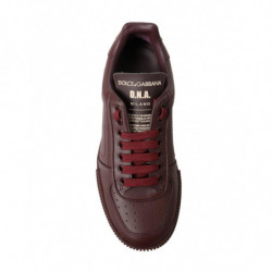 Scarpe Sneakers DNA Milano in Vitello Bordeaux - EU37/US6.5