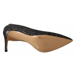 Scarpe décolleté tacco spillo pelle leopardata nera - EU39/US8.5