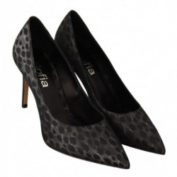 Scarpe décolleté tacco spillo pelle leopardata nera - EU39/US8.5