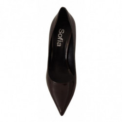 Scarpe décolleté tacco spillo pelle verniciata marrone - EU39/US8.5
