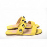 Cinturino largo borchiato in argento giallo brillante - EU35/US4.5