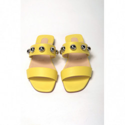 Cinturino largo borchiato in argento giallo brillante - EU35/US4.5