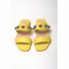 Cinturino largo borchiato in argento giallo brillante - EU35/US4.5