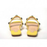 Cinturino largo borchiato in argento giallo brillante - EU35/US4.5