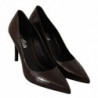 Scarpe décolleté tacco spillo pelle verniciata marrone - EU39/US8.5