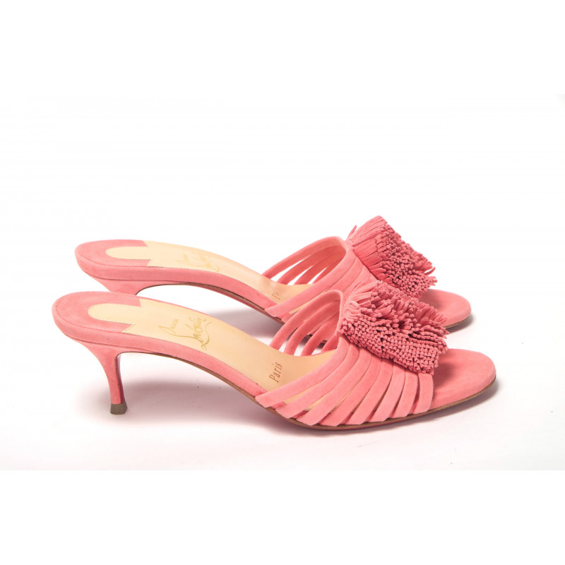 Sandalo tacco forma gattino cinturino color salmone Operette - EU37