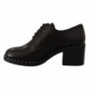 Scarpe borchie stringate tacco medio pelle nera - EU37/US6.5