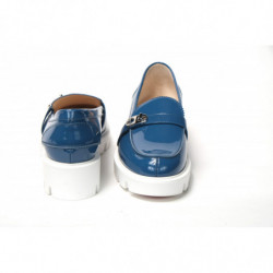 Scarpa da barca lucchetto logo argento blu bianco - EU36.5/US6
