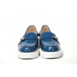Scarpa da barca lucchetto logo argento blu bianco - EU36.5/US6