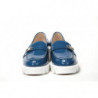Scarpa da barca lucchetto logo argento blu bianco - EU36.5/US6