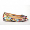 Scarpa punta piatta vernice decorata multi stampa argento - EU35/US4.5