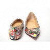 Scarpa punta piatta vernice decorata multi stampa argento - EU35/US4.5